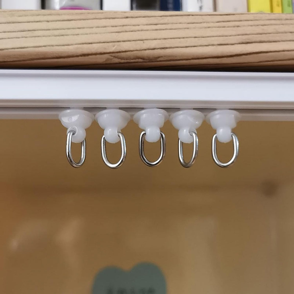 100 pcs Shower Curtain Packs, 50 pcs Curtain Track Hooks and 50 pcs Curtain Track Gliders,Curtain Track Rollers,Gazebo Curtain Hooks,Rv Curtain Clips,White Shower Curtain Hooks for Tracks and Rails