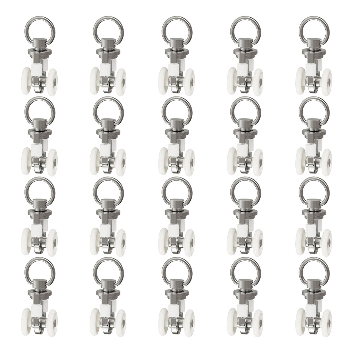 10Pcs 0.41" Dia Curtain Track Rollers Alloy Twin Wheeled Carriers Drapery Rail for Windows Shower Curtain Tracks