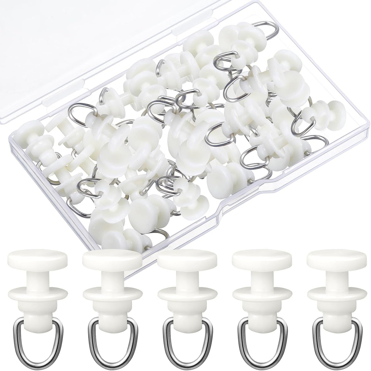 50 Pcs Curtain Track Gliders Roller Hooks Plastic Ceiling