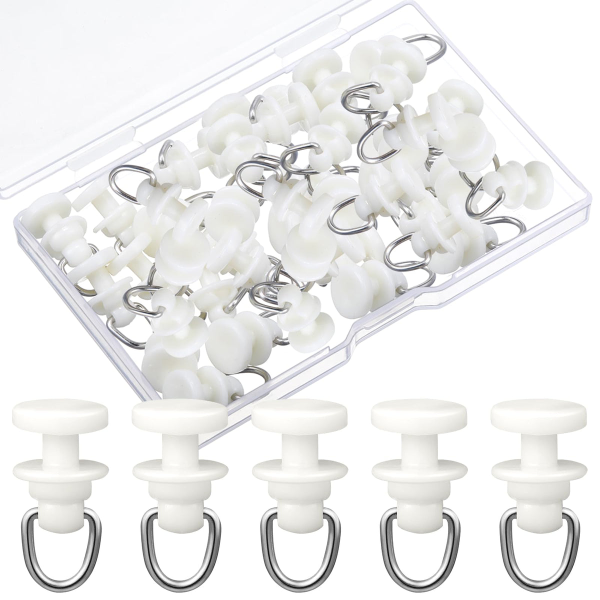 50 Pcs Curtain Track Gliders Roller Hooks Plastic Ceiling