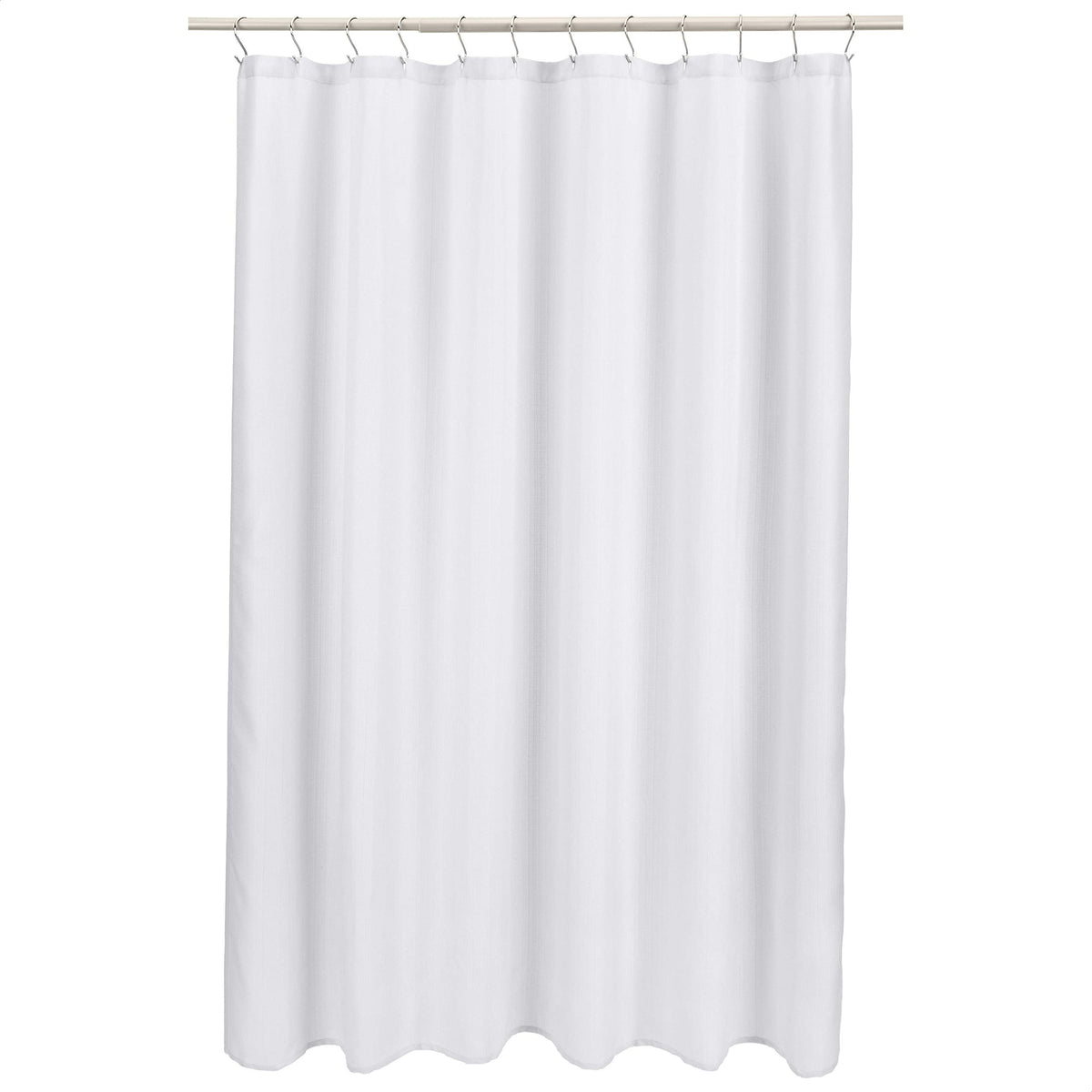 Amazon Basics Lightweight Super Soft Easy Care Microfiber Waffle Texture Shower Curtain , 72" x 72", White