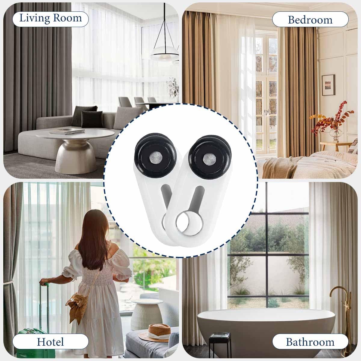 Curtain Track Rollers Mute Curtain Tracks Pulley Wheel Rollers Runners for Ceiling Wall Mount 50 Pieces