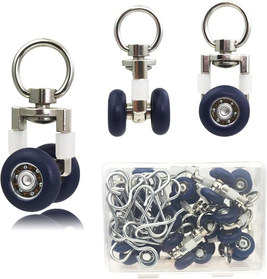 TSBS 15 Pack Ceiling Curtain Rollers, Sliding Track Gliders with Mute Wheel, Ideal for Ceiling, Wall, Room Divider, RV