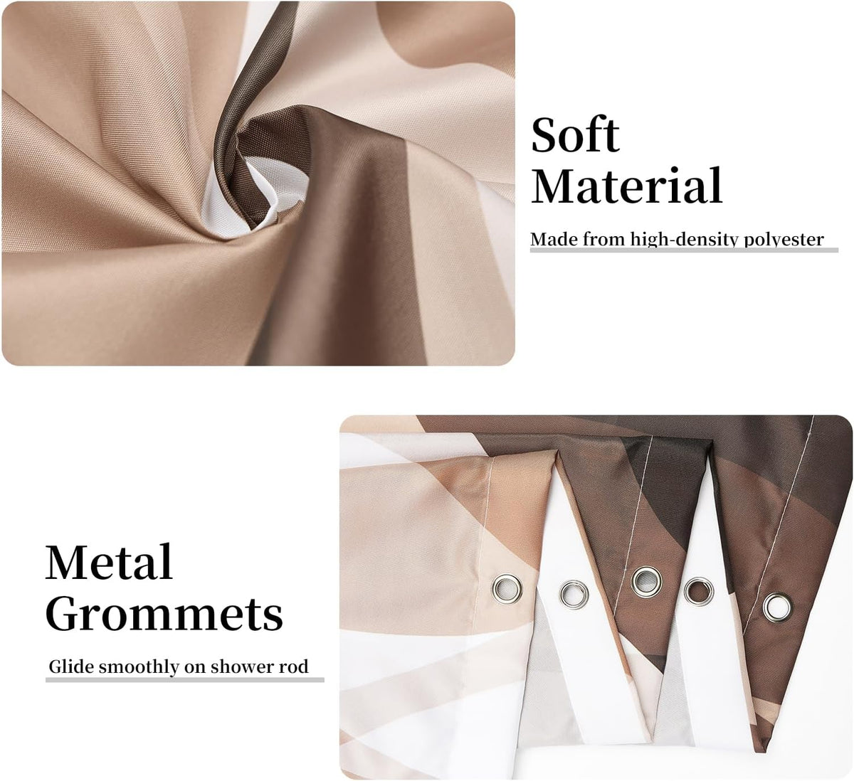 Brown Shower Curtain, Grey and Brown Striped Bathroom Decor 72x72