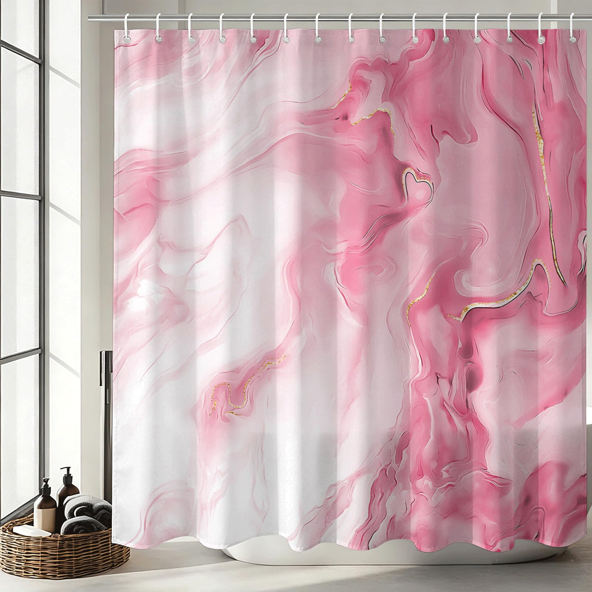 Shower Curtains Grey Marble Shower Curtain for Bathroom 72 X 72 Inch