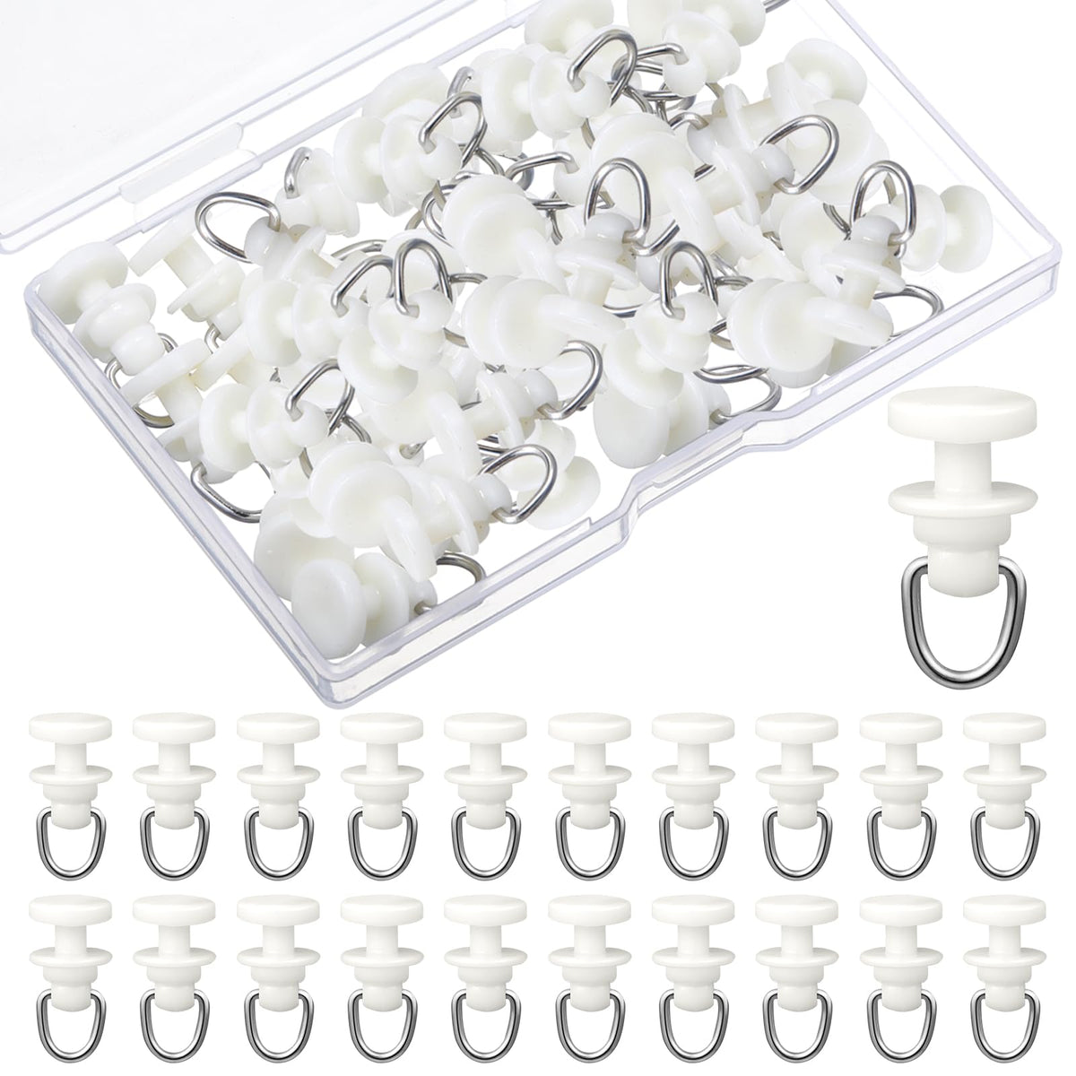 50 Pcs Curtain Track Gliders Roller Hooks Plastic Ceiling