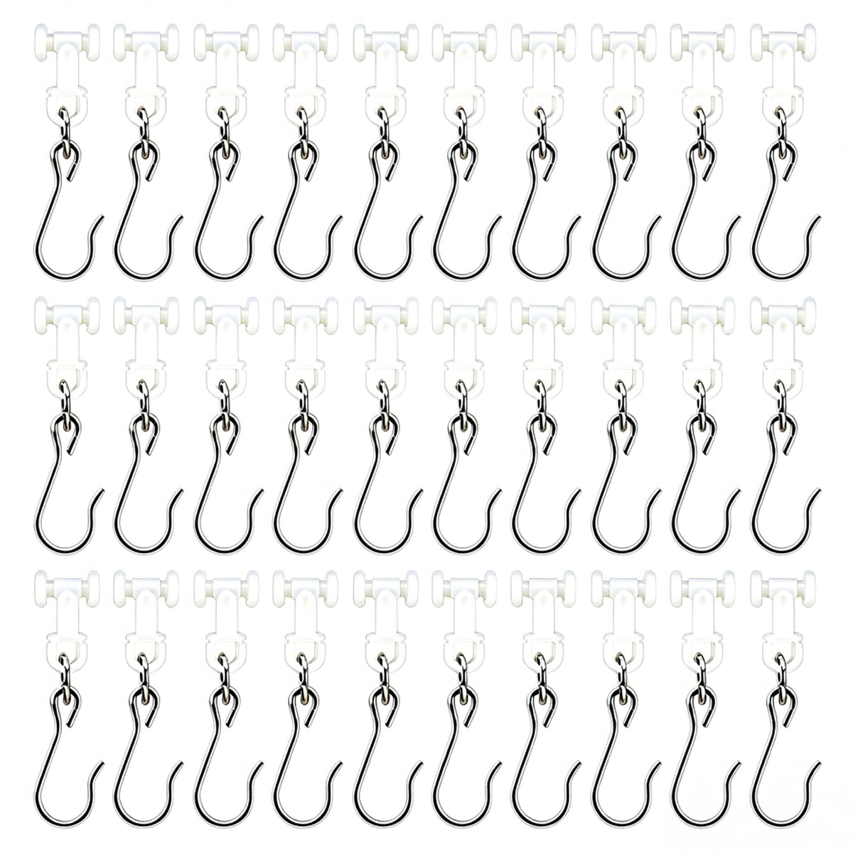 Metal Curtain Track Hooks S Shaped Small Curtain Hook 60Pcs Drapery Hook Pins Curtains Wire Hooks for Ceiling Curtains Drape Track