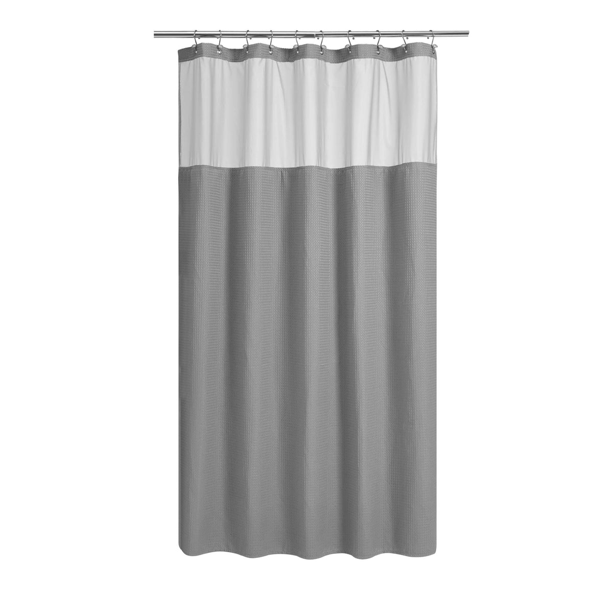 N&Y HOME Waffle Weave Shower Curtain with Snap-in Liner Set Blue, 71x72