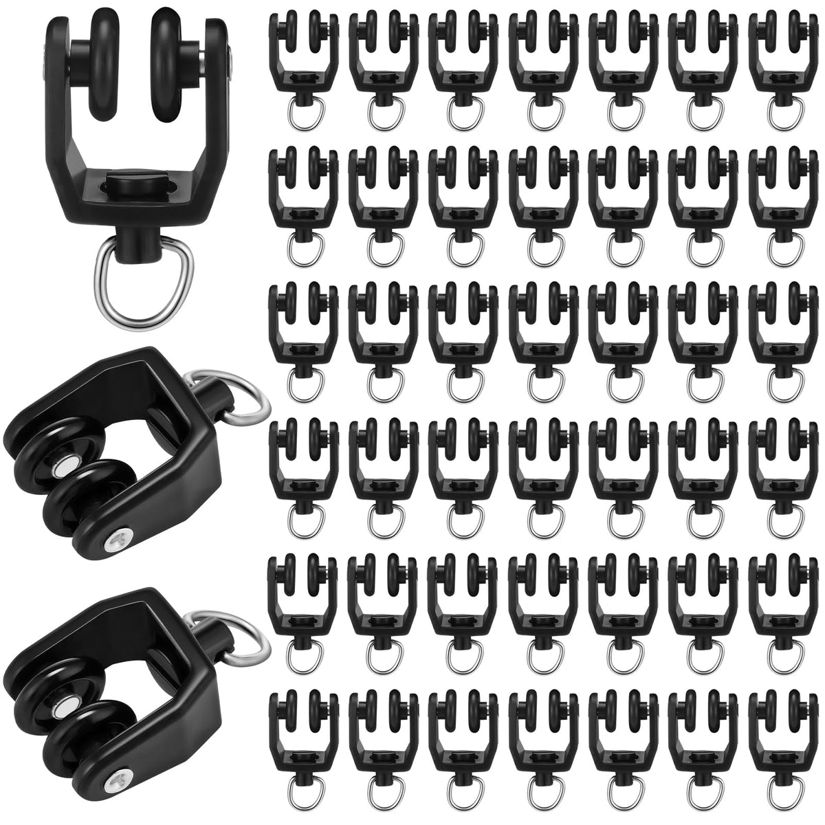 Jetec 50 Pcs Curtain Track Rollers Bulk, Flexible Bendable, White