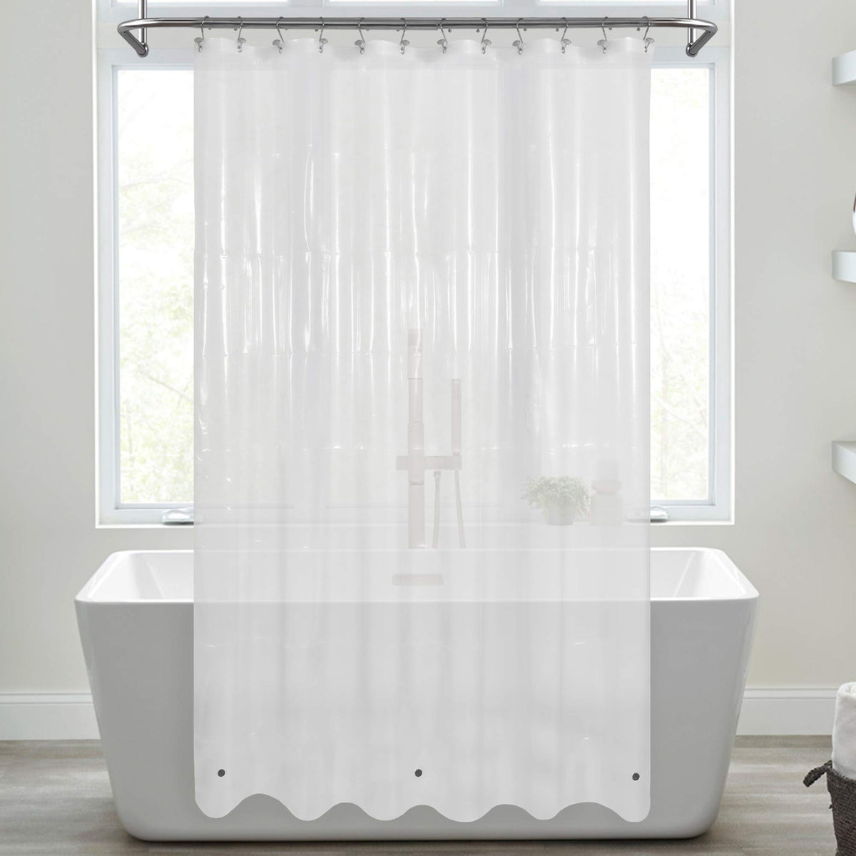 Mrs Awesome Clear Shower Curtain Liner with 3 Magnets, 72x72
