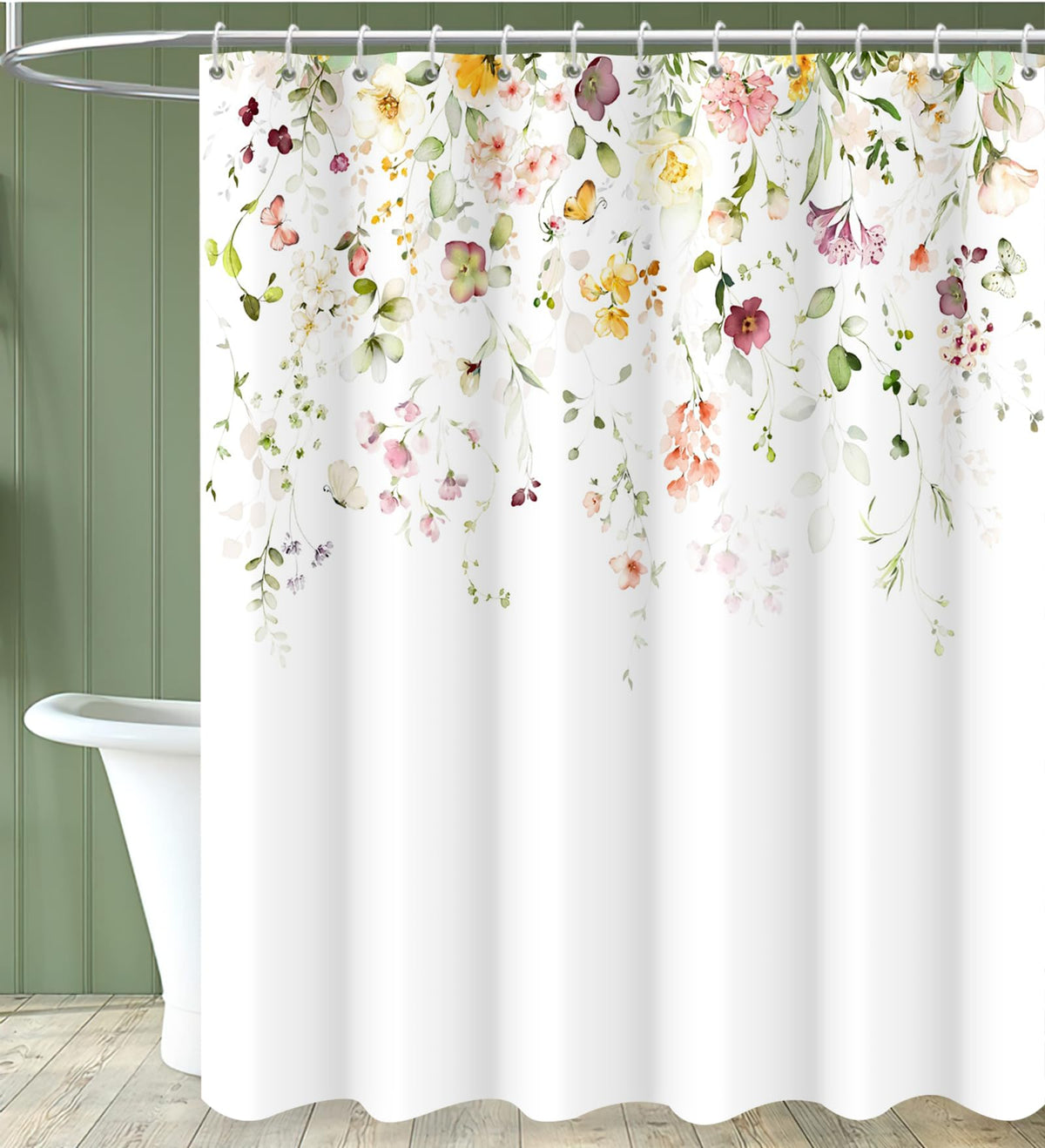 Boho Mid Century Shower Curtain, Modern Abstract with Hooks 72x72