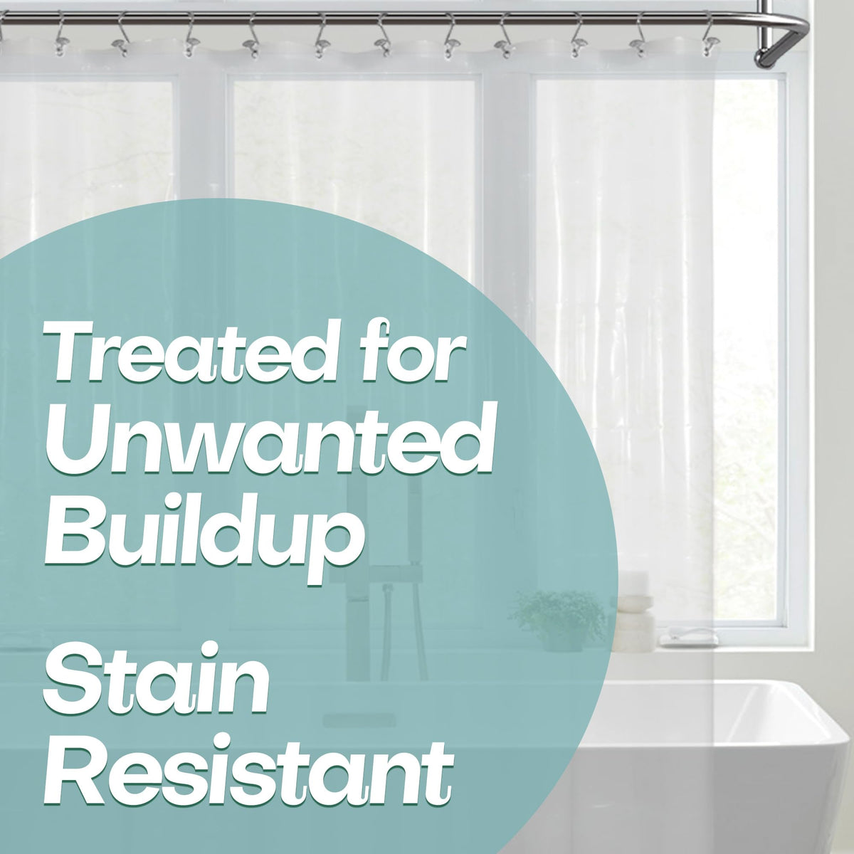 Mrs Awesome Clear Shower Curtain Liner with 3 Magnets, 72x72