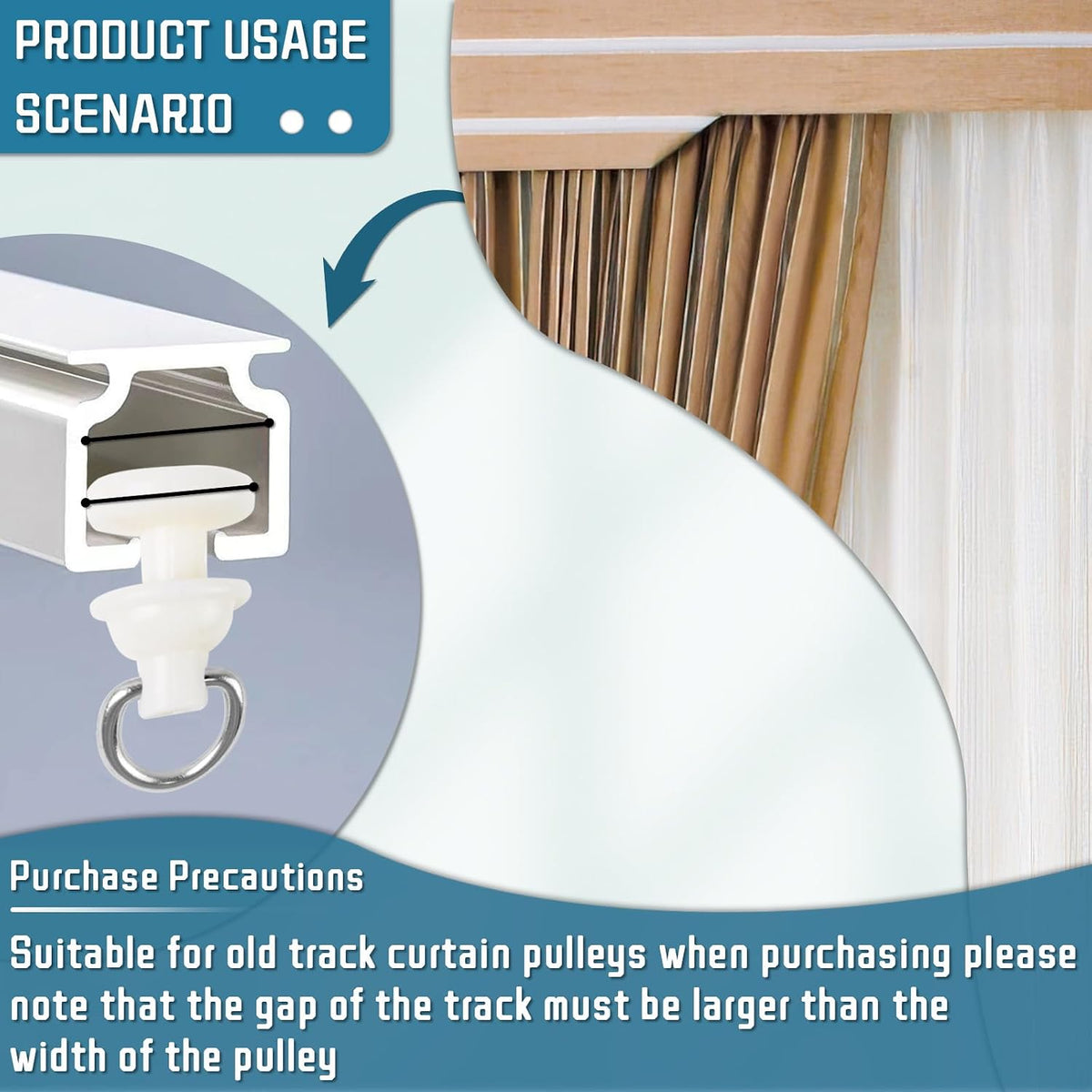180PCS Curtain Track Hooks, Rv Shower Curtain Clips