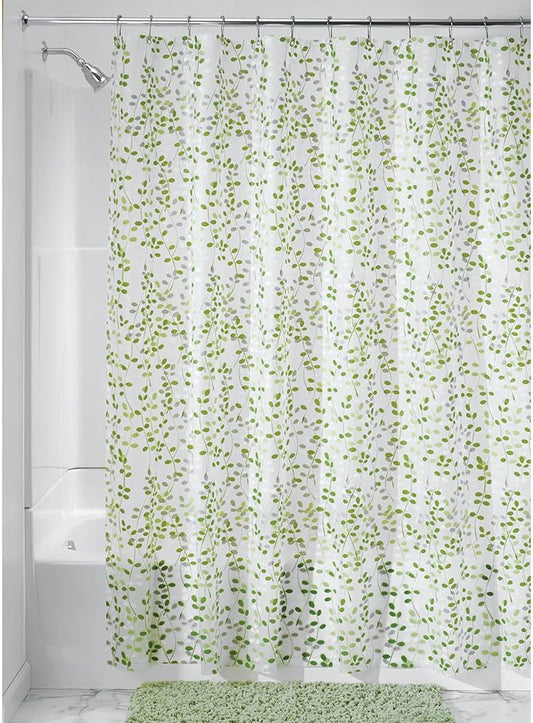 iDesign Vine Shower Curtain, 72 x 72, Green/White