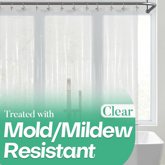 Mrs Awesome Clear Shower Curtain Liner with 3 Magnets, 72x72