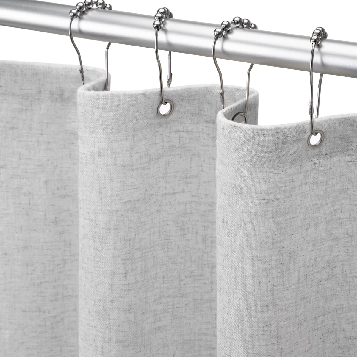 Linen Shower Curtain Beige Boho Cream Natural Cloth 72" W x 72" L
