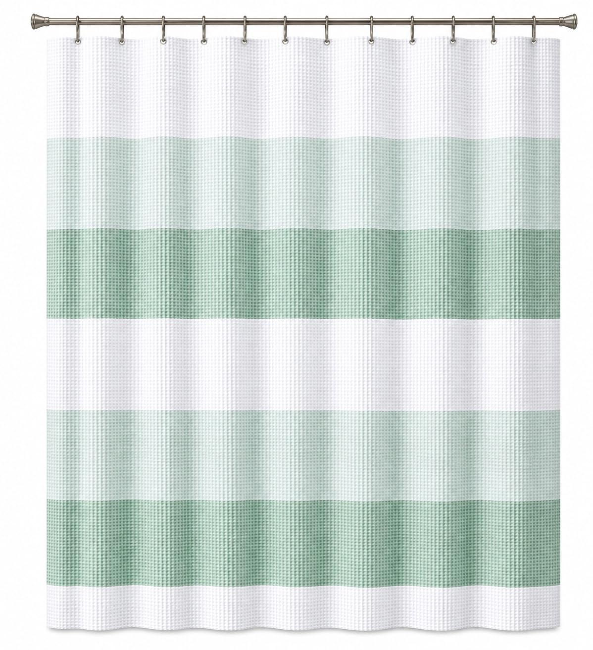Dainty Home Ombre Waffle Weave Shower Curtain 70 x 72 Grey Textured Fabric Shower Curtain, Hotel Style Waffle Weave Bathroom Curtain, Water Resistant Polyester Ombre Shower Curtain