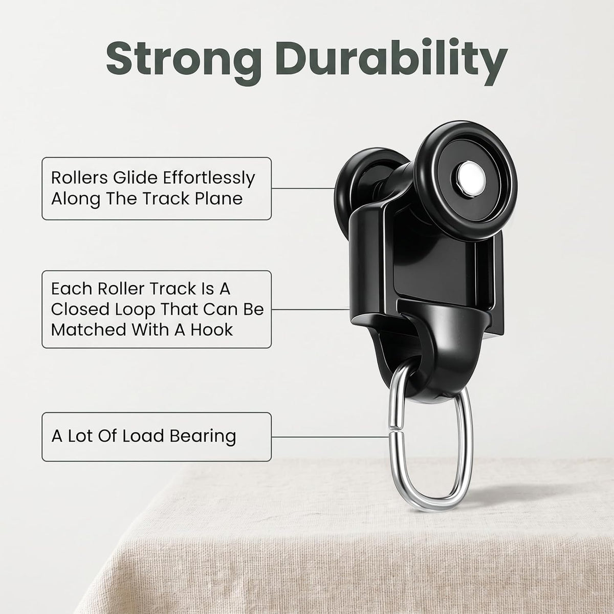 SHENLIU 50Pcs Curtain Track Rollers, Mute Curtain Rail Track Pulleys