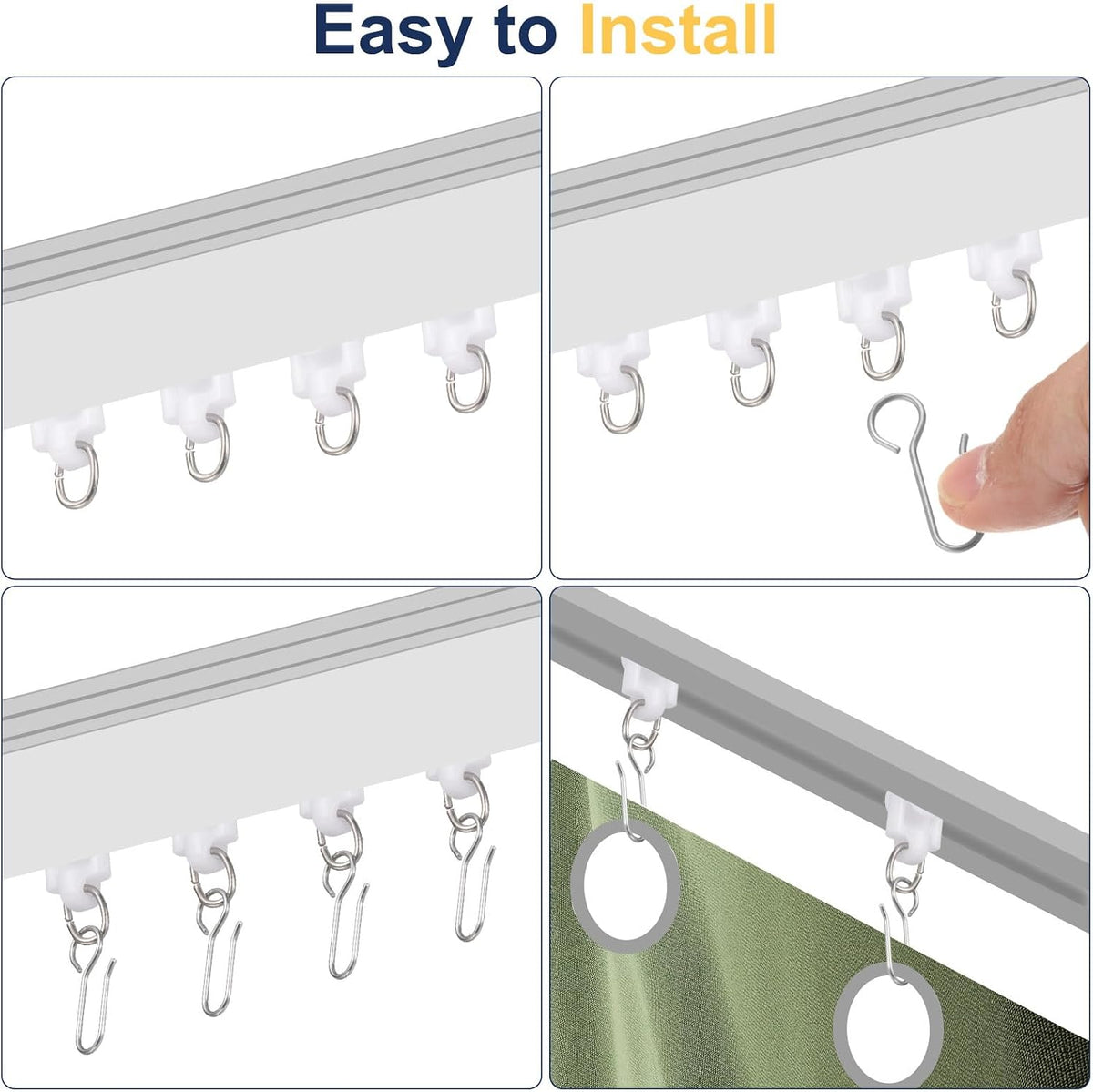 uxcell 30Pcs Curtain Track Rollers Curtain Rail Pulleys Runners Plastic Ceiling Gliders with Dual Wheel Roller for Window Tracks Carrier Accessories (Black)
