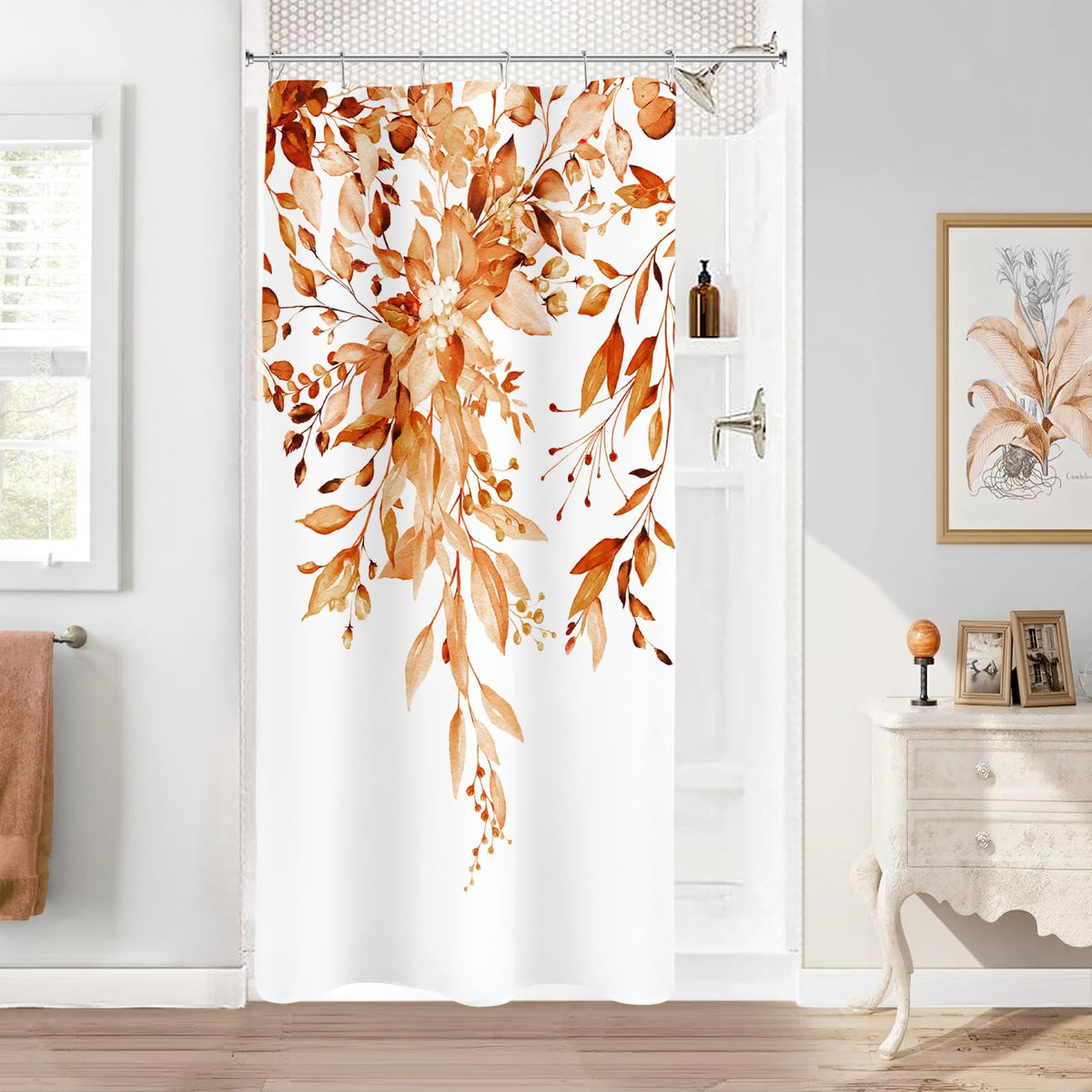 Sage Green Eucalyptus Fabric Shower Curtain for Bathroom, 72x72