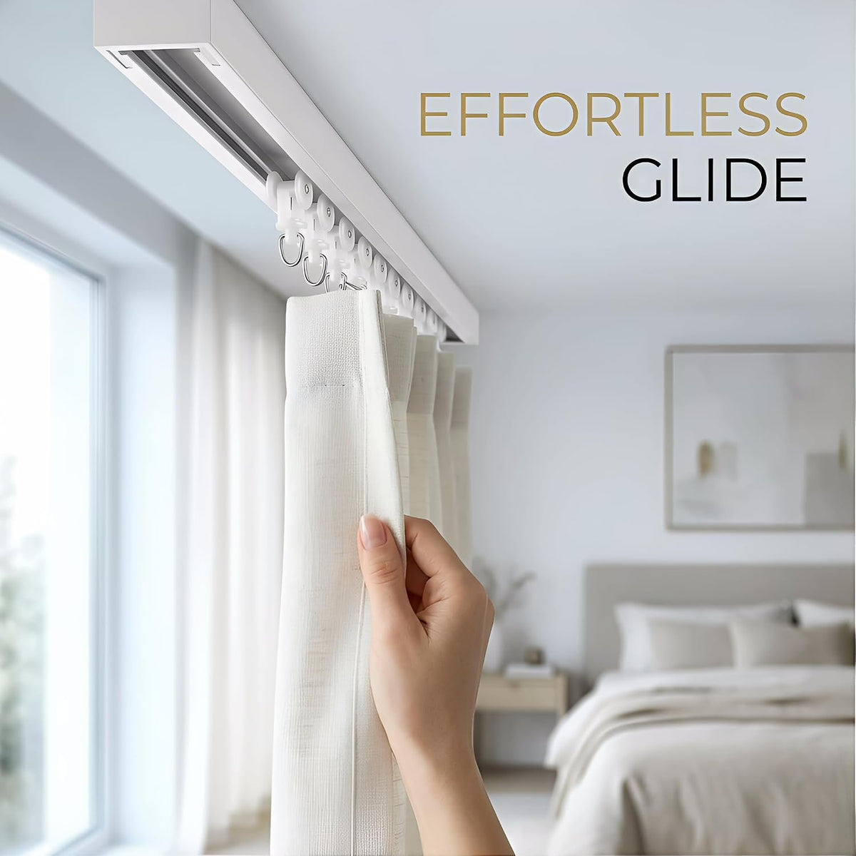 100 Pcs Curtain Track Gliders Silent Rollers Ceiling Mount Shower Hooks