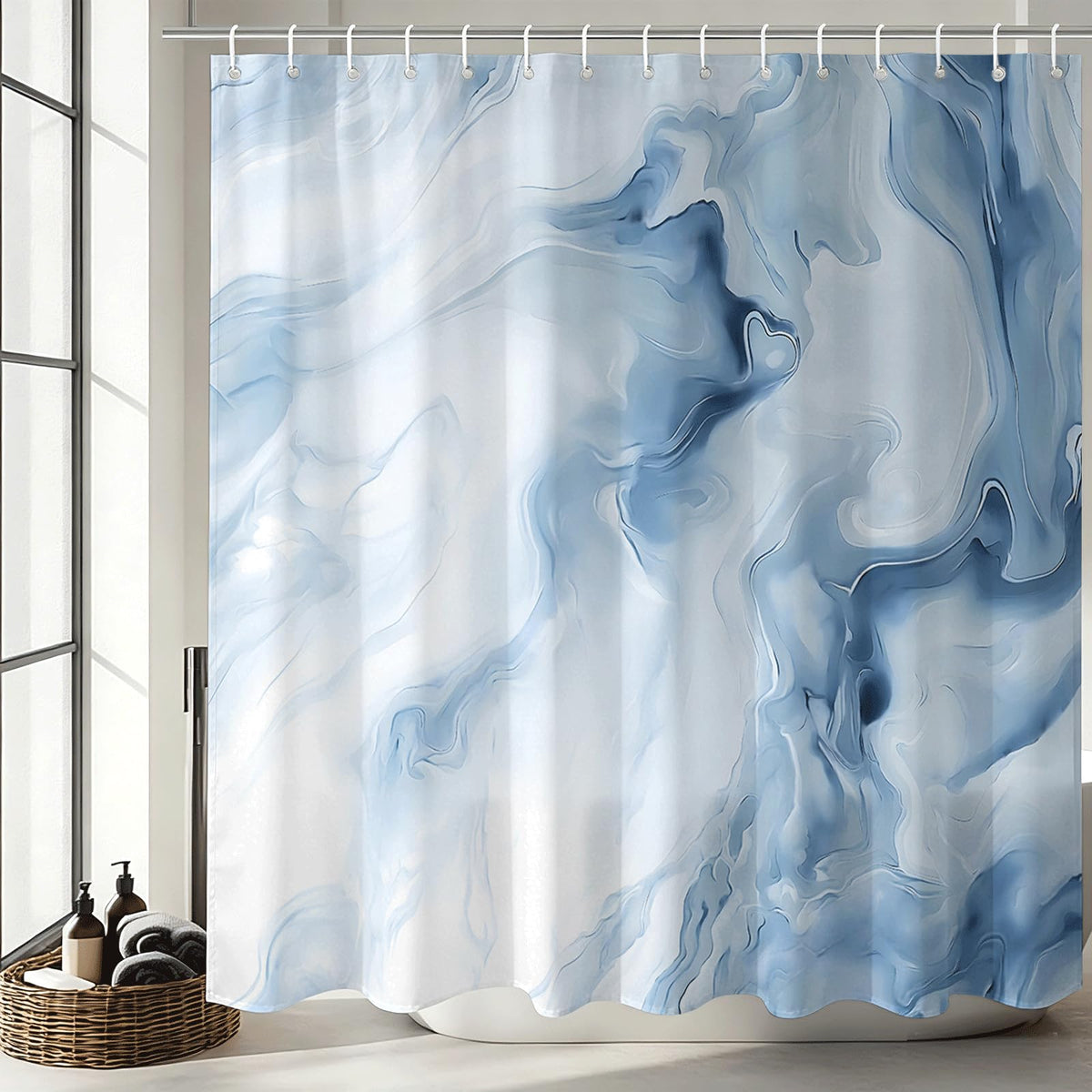 Shower Curtains Grey Marble Shower Curtain for Bathroom 72 X 72 Inch