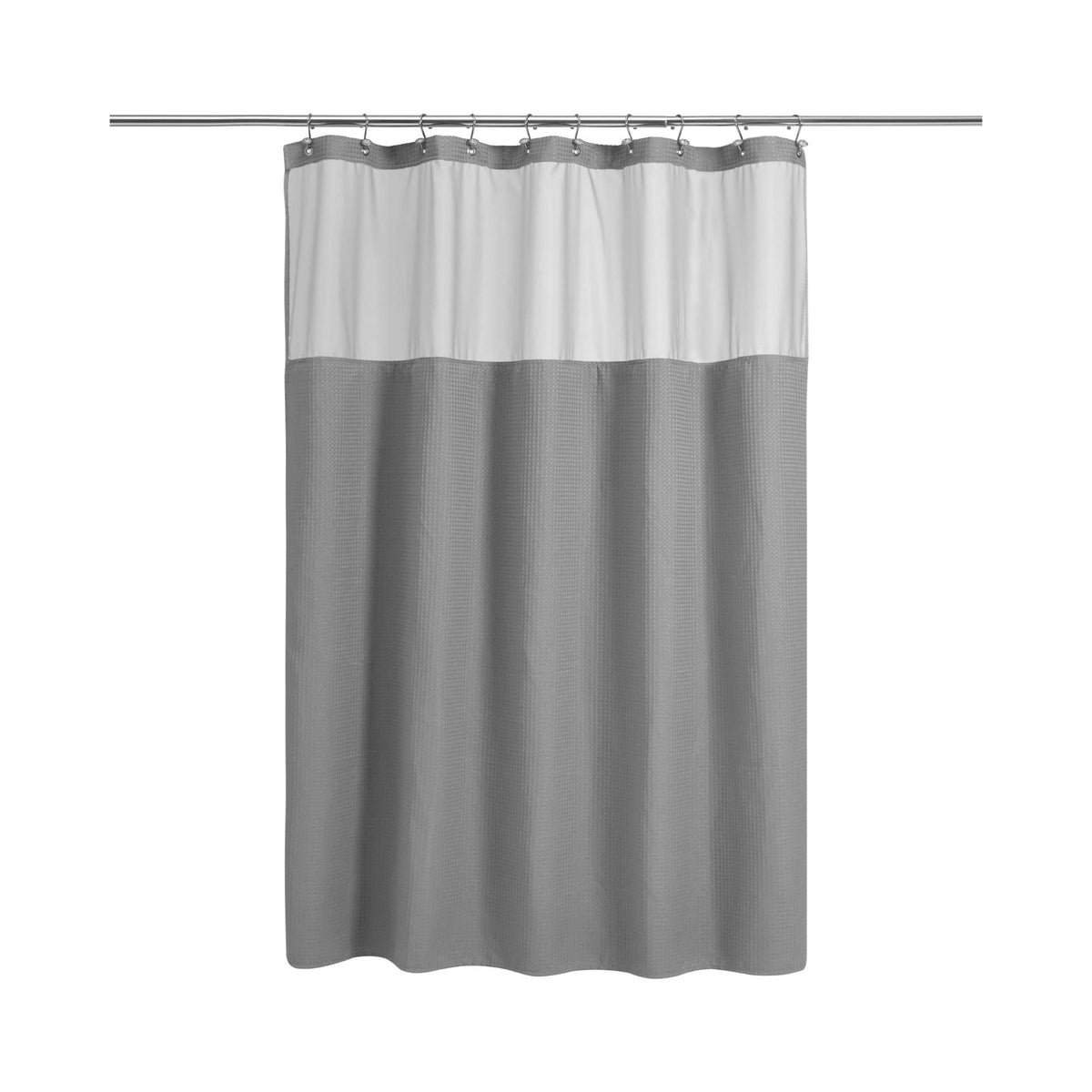 N&Y HOME Waffle Weave Shower Curtain with Snap-in Liner Set Blue, 71x72