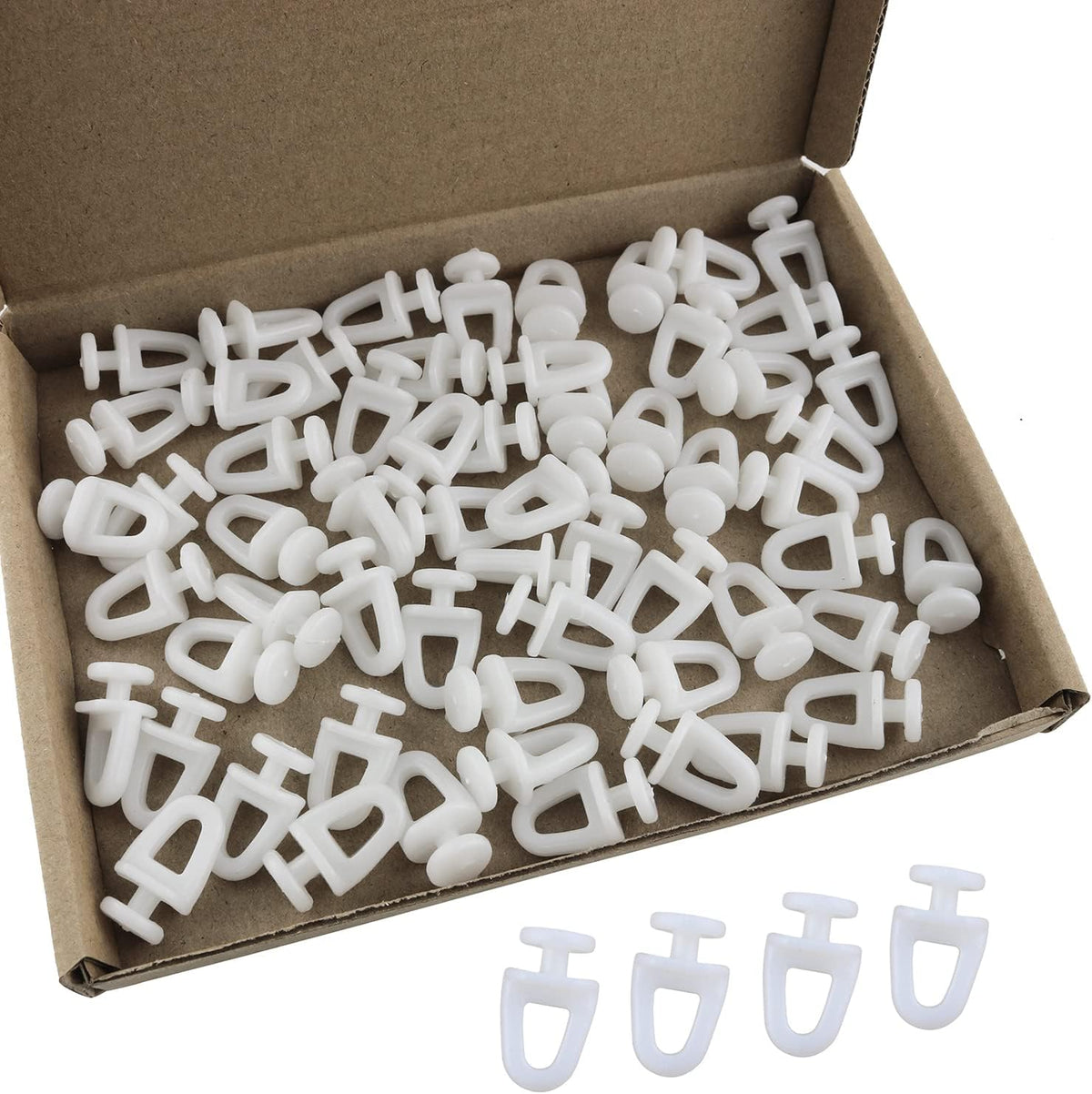 Curtain Track Rollers 60PCS 11mm/0.43Inch Dia White Plastic Curtain Track Carrier Glide Rollers, Drapery Rail Sliding Glider for Windows Shower Curtain Tracks