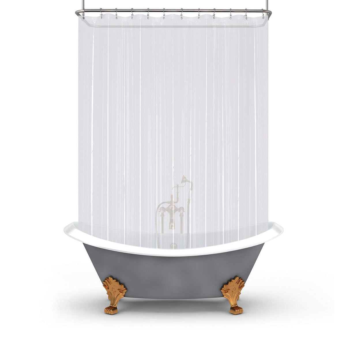 Mrs Awesome Clear Shower Curtain Liner with 3 Magnets, 72x72