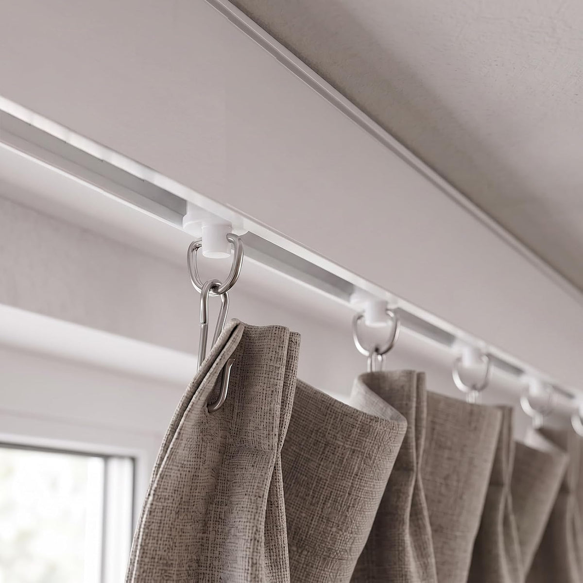 100 Pcs Ceiling Curtain Track Gliders Mute Roller Hooks for Sliding Rail