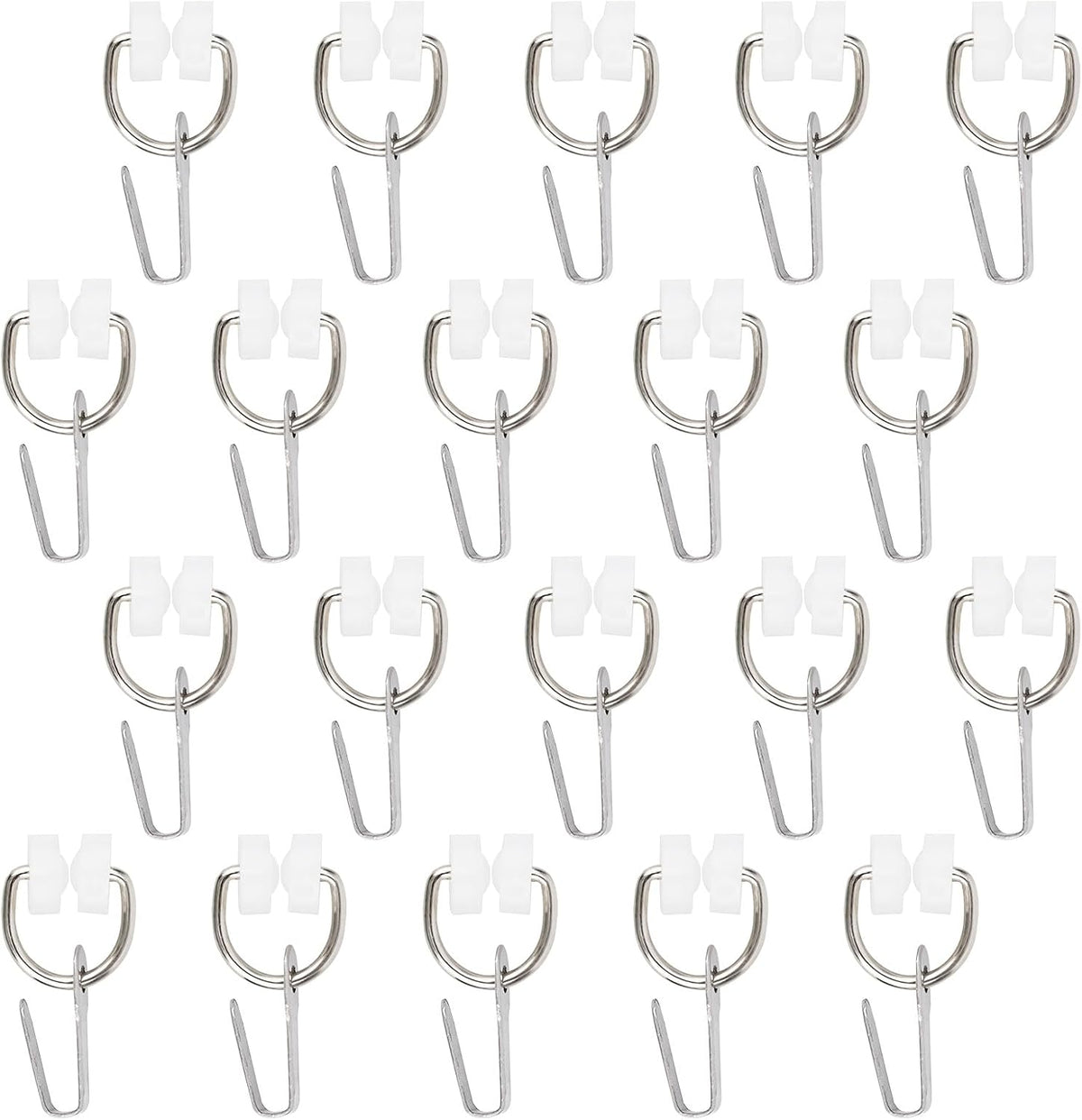 20pcs RV Curtain Carrier Hooks, Ceiling Metal Sliding Curtain Track Clips