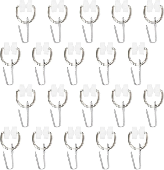20pcs RV Curtain Carrier Hooks, Ceiling Metal Sliding Curtain Track Clips