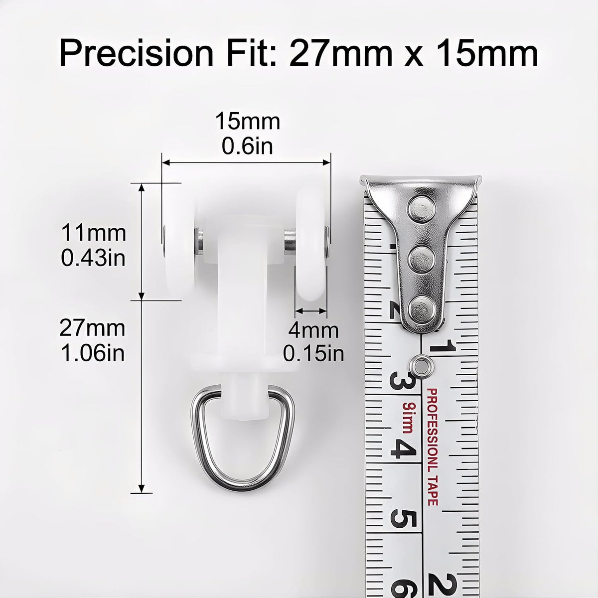 100 Pcs Curtain Track Gliders Silent Rollers Ceiling Mount Shower Hooks
