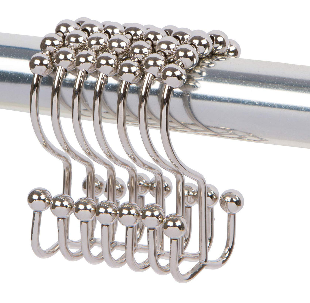 Double Glide Roller Shower Curtain Hooks, Oil Rubbed Bronze,12PCS