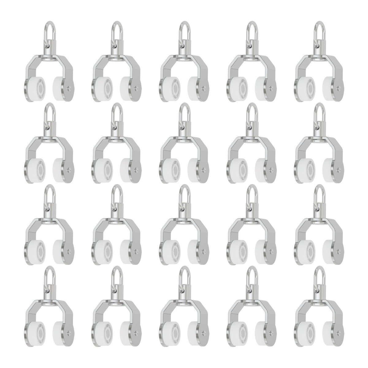 10Pcs 0.41" Dia Curtain Track Rollers Alloy Twin Wheeled Carriers Drapery Rail for Windows Shower Curtain Tracks