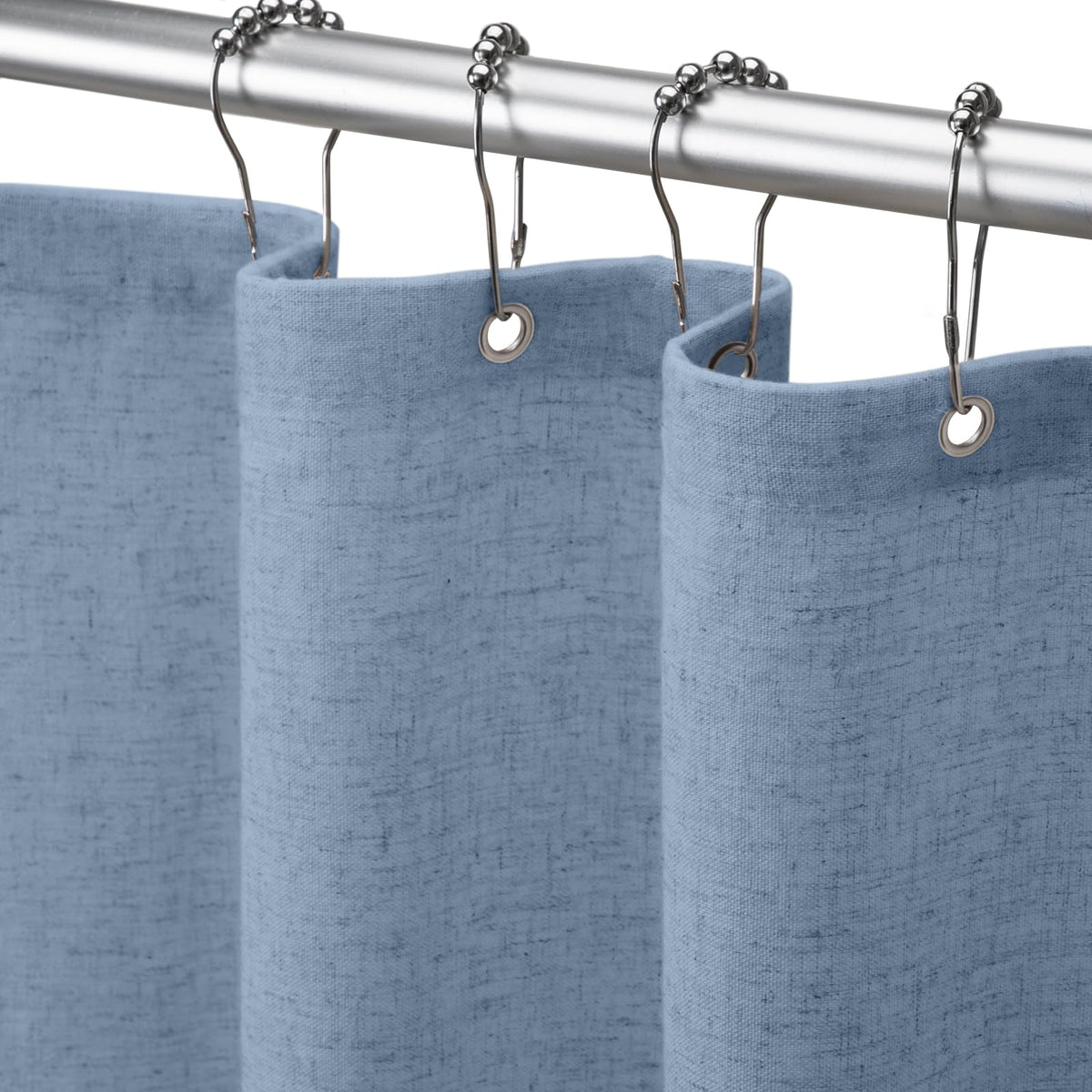 Linen Shower Curtain Beige Boho Cream Natural Cloth 72" W x 72" L