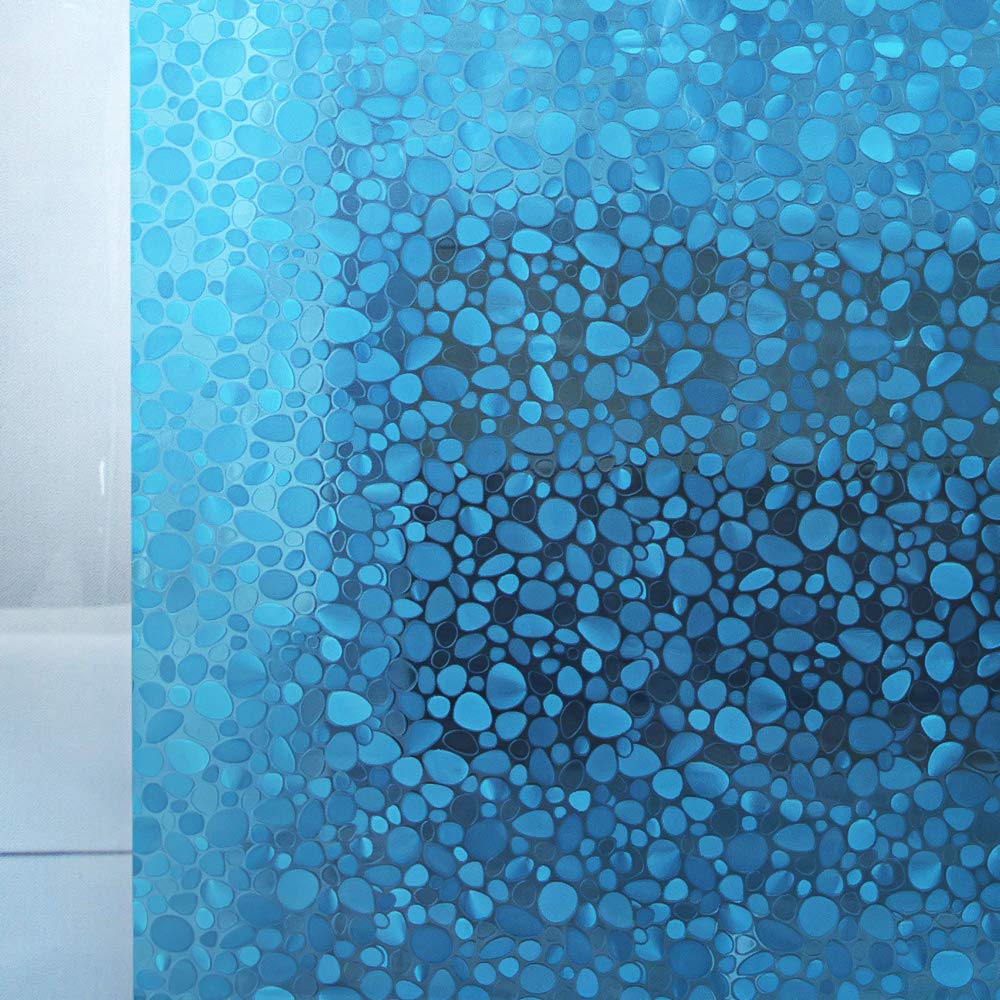 Bostofy Waterproof Shower Curtain Liner 8G EVA Thick Shower Curtain with Heavy Duty 3 Bottom Magnets, Shower Liner for Shower Stall, Bathtubs, 3D Pebble Pattern, 72 x 72,12 Hooks