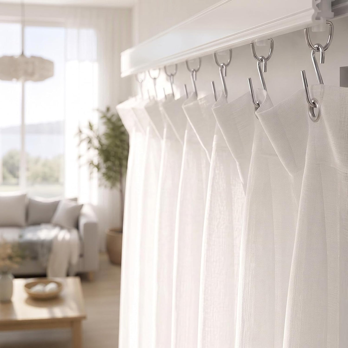 100 Pcs Ceiling Curtain Track Gliders Mute Roller Hooks for Sliding Rail