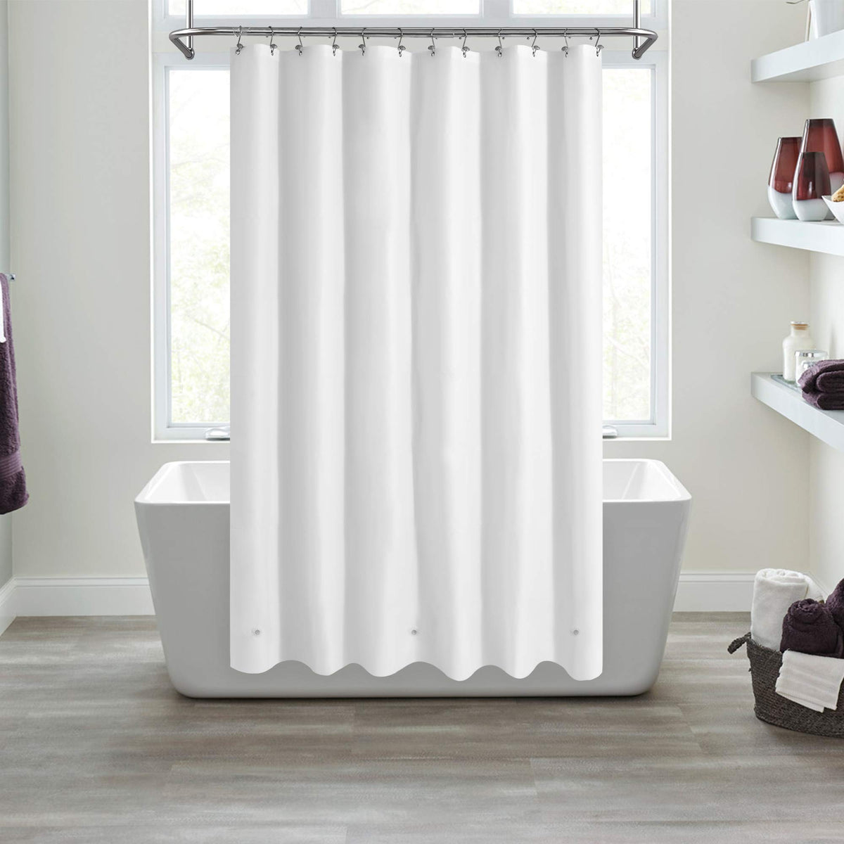 Mrs Awesome Clear Shower Curtain Liner with 3 Magnets, 72x72