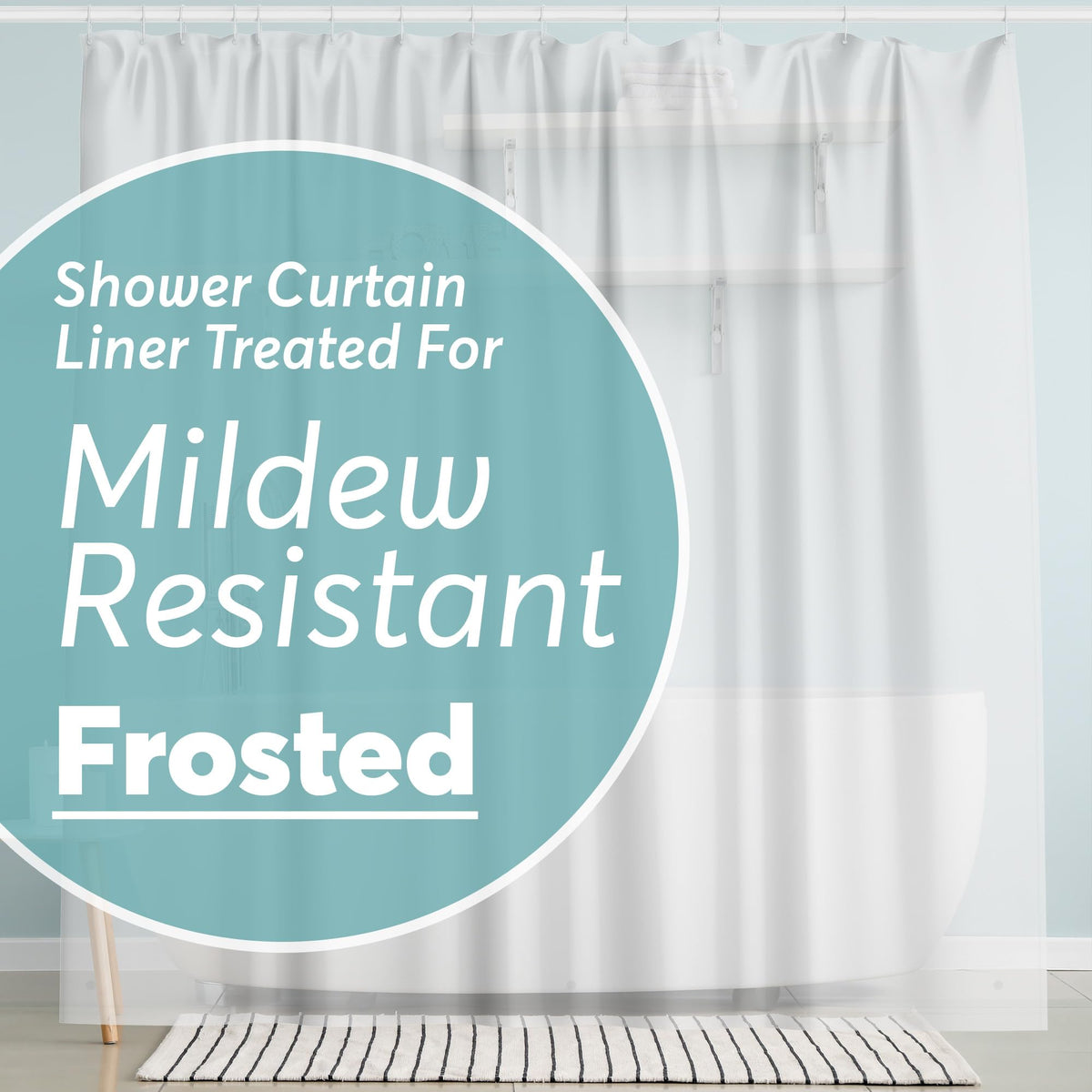BigFoot Clear Shower Curtain - 72x72 Odorless Plastic with Magnets, Washable Long Bathroom Curtain - Premium PEVA Waterproof Bath Curtain, Rust-Proof Bathroom Essentials