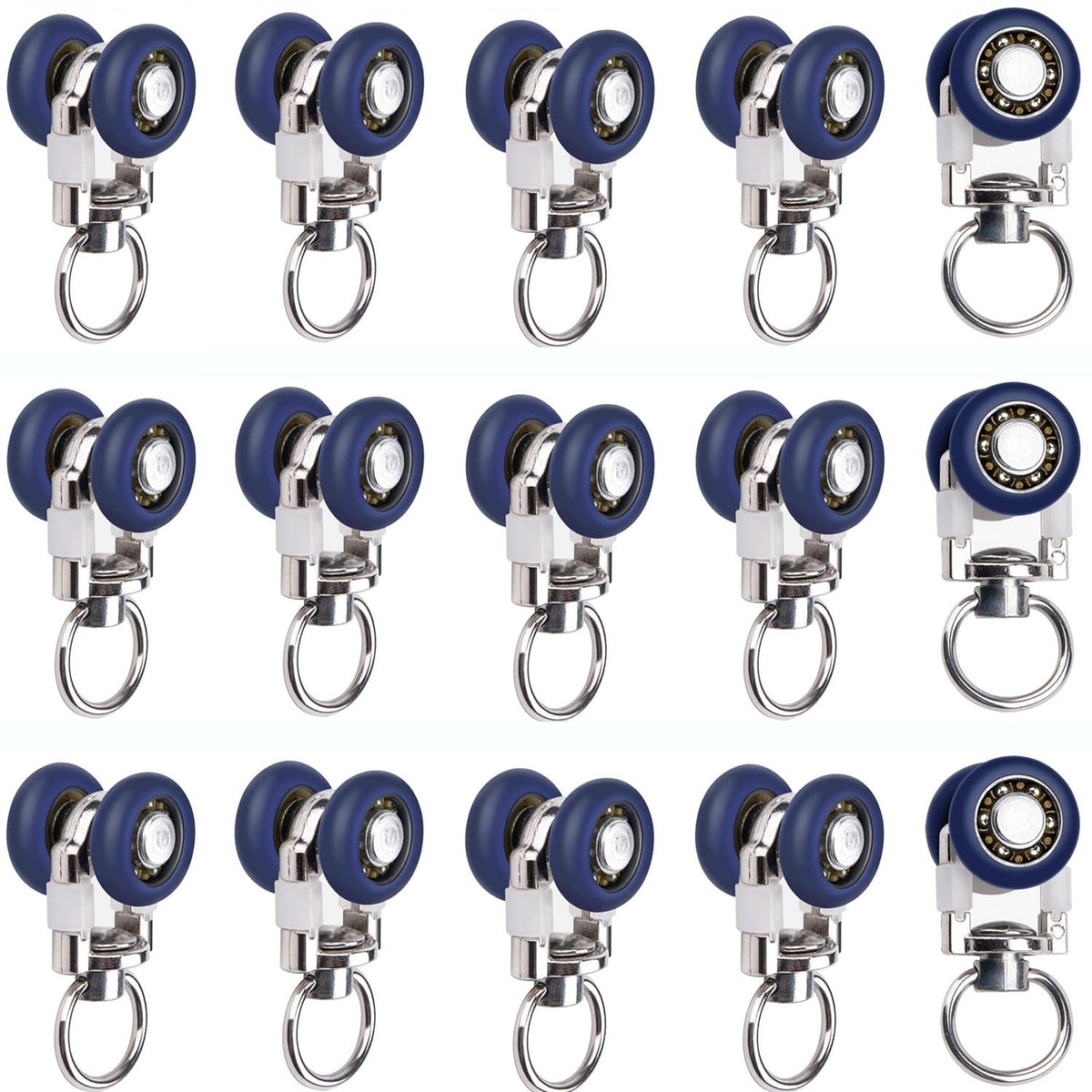 Surf Turtle 15 PCS 15mm Mute Wheel Curtain Track Glider Hooks