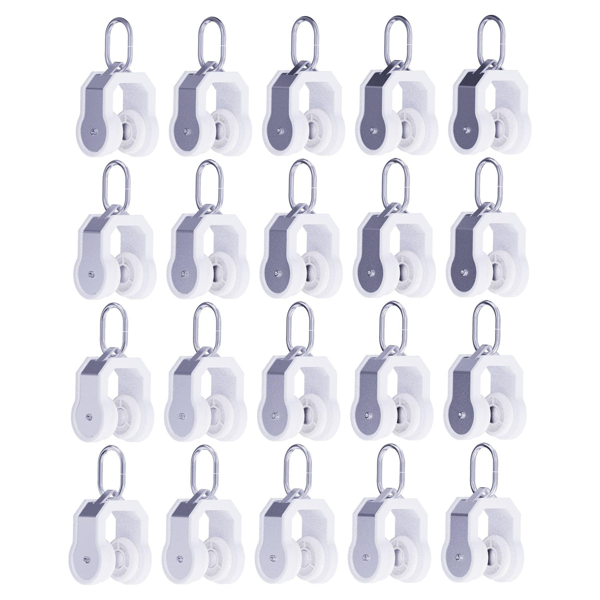 10Pcs 0.41" Dia Curtain Track Rollers Alloy Twin Wheeled Carriers Drapery Rail for Windows Shower Curtain Tracks
