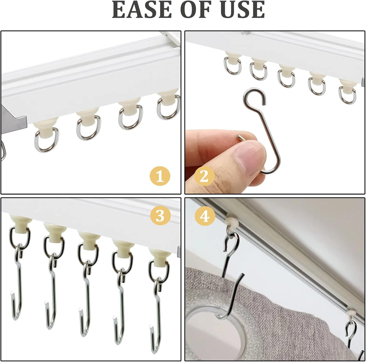 100 Pieces Curtain Slider Track Hooks and Gliders for Shower