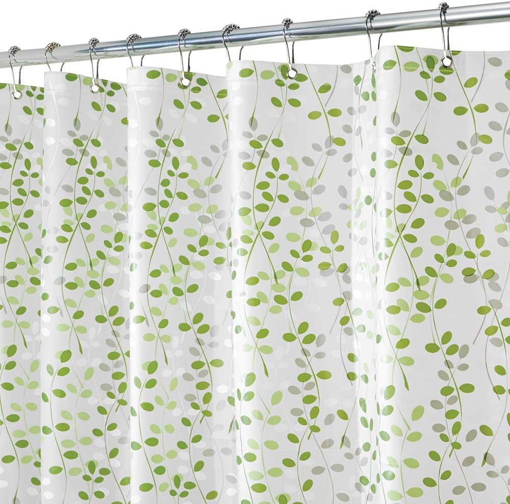 iDesign Vine Shower Curtain, 72 x 72, Green/White