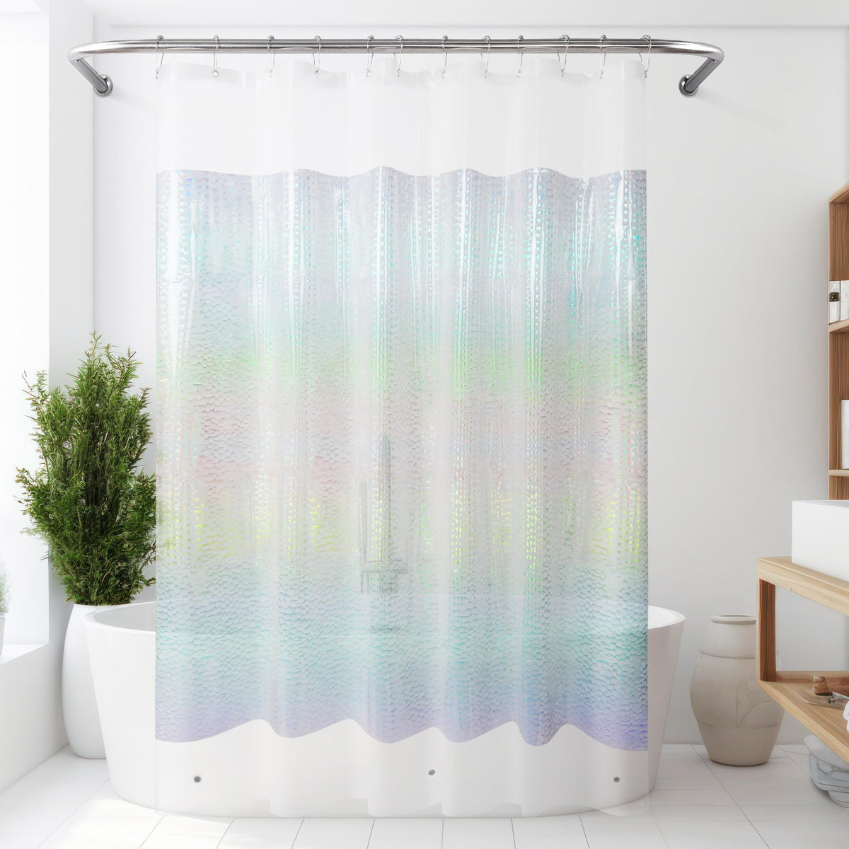 Mrs Awesome Clear Shower Curtain Liner with 3 Magnets, 72x72