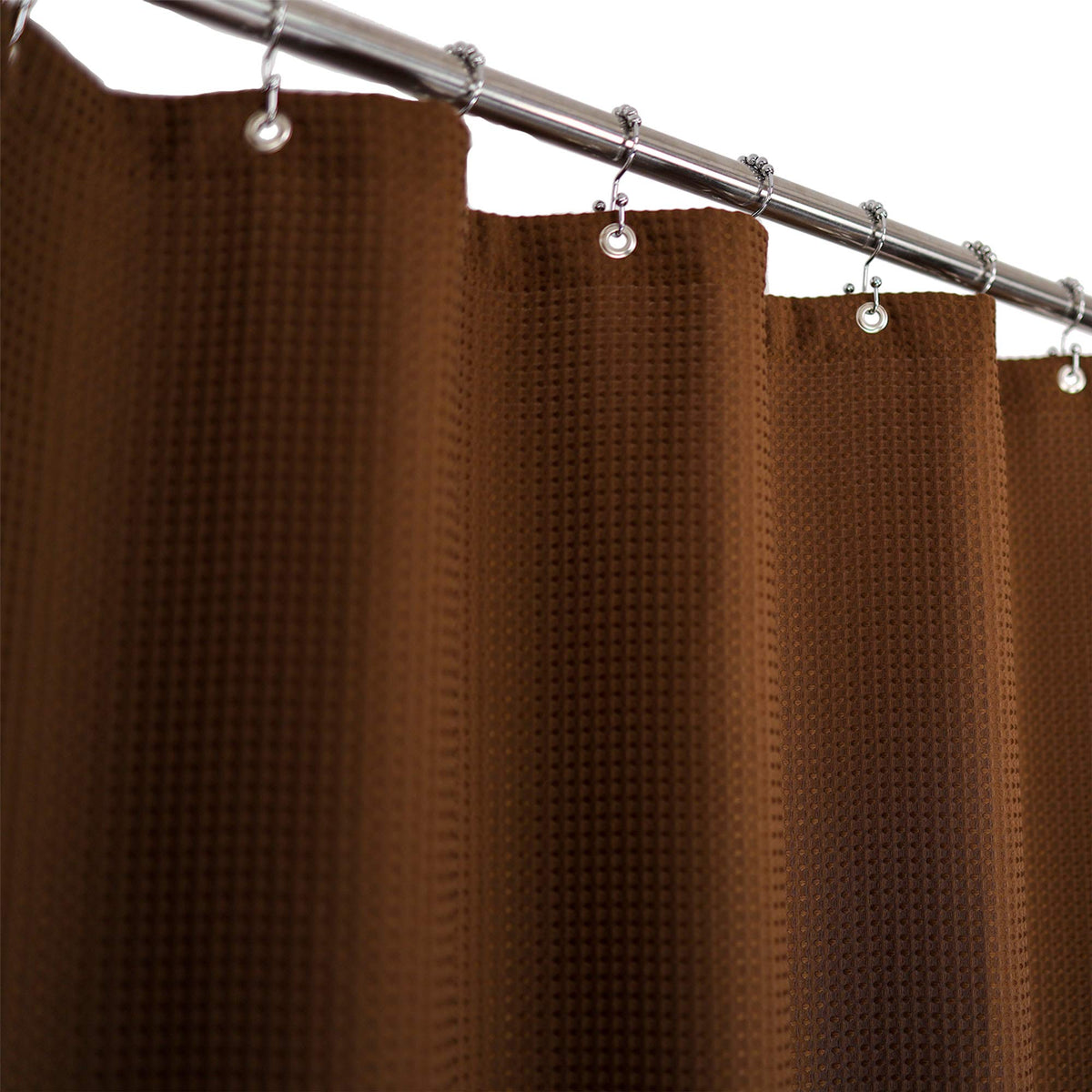 Barossa Design Waffle Weave Short Shower Curtain Fabric 66" Length, White