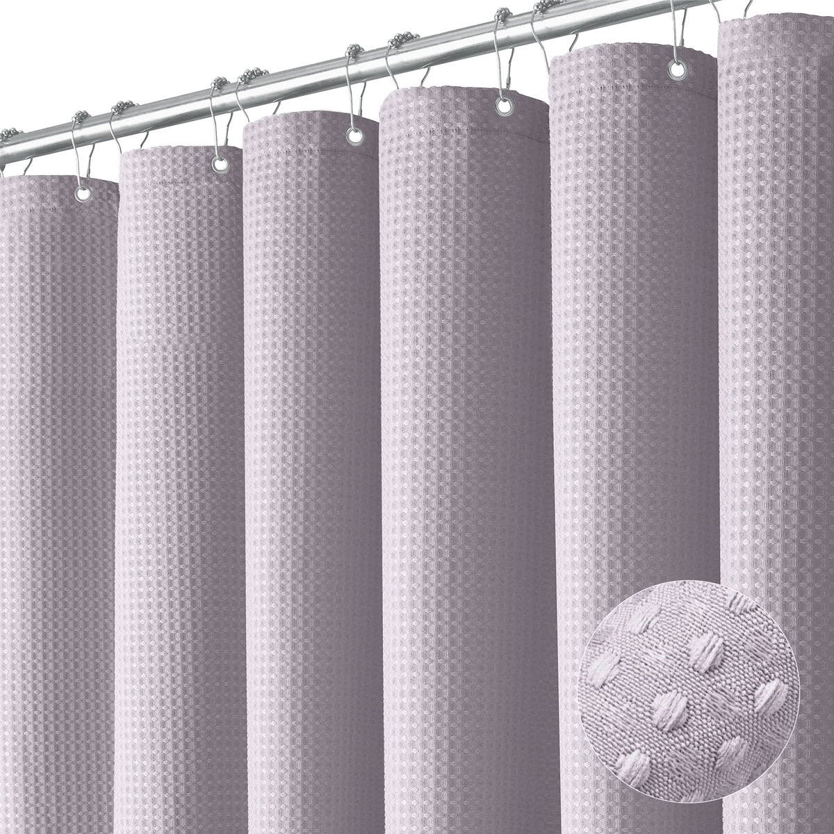 Dynamene Waffle Shower Curtain 256 GSM Heavy Duty Fabric 72"x72" Sage Green
