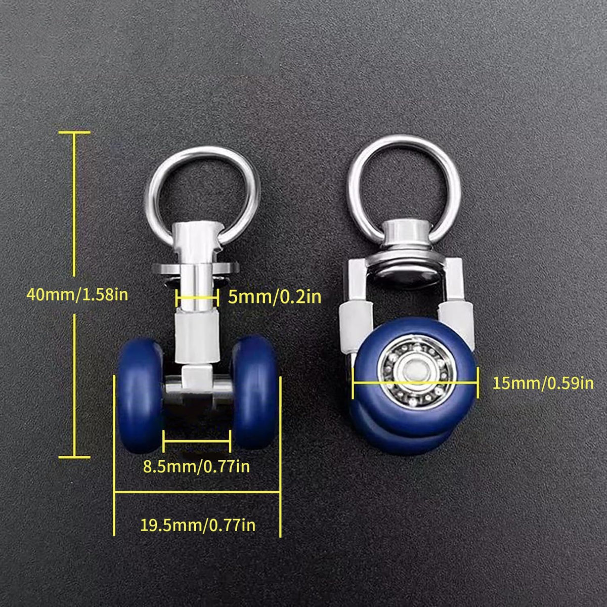 Surf Turtle 15 PCS 15mm Mute Wheel Curtain Track Glider Hooks