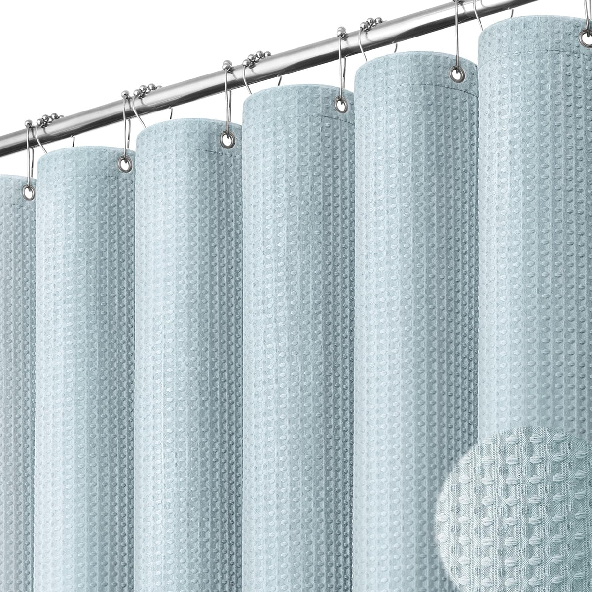 Dynamene Waffle Shower Curtain 256 GSM Heavy Duty Fabric 72"x72" Sage Green