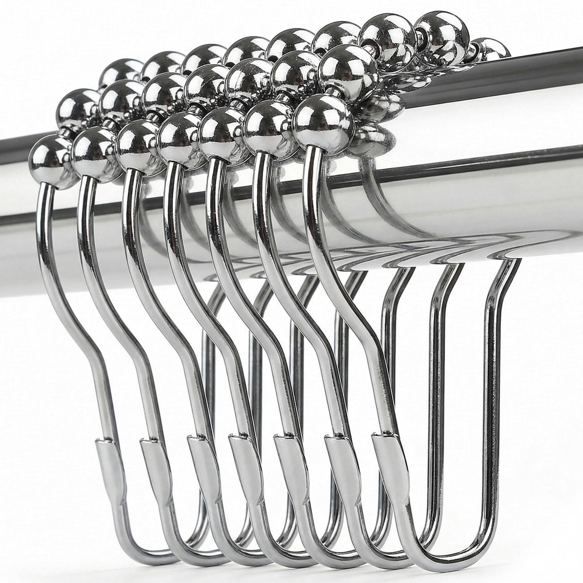 Shower Curtain Hooks Rings, Rustproof Metal Shower Curtain Rings for Bathroom Shower Rods Curtains - Set of 12, Bronze